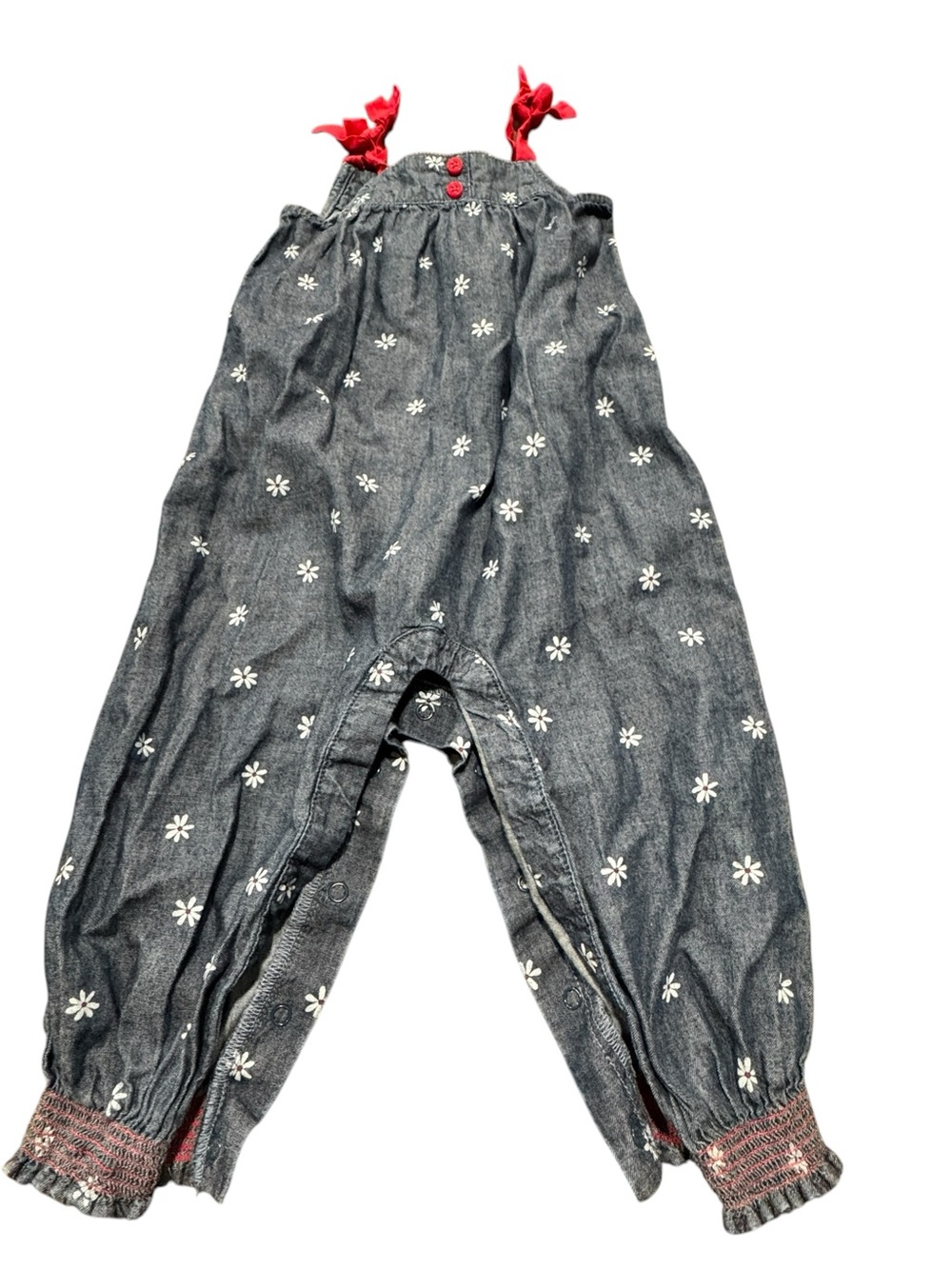 Gymboree Spring Forward Daisy Chambray Romper Baby Girl 18-24 M  4th of July
